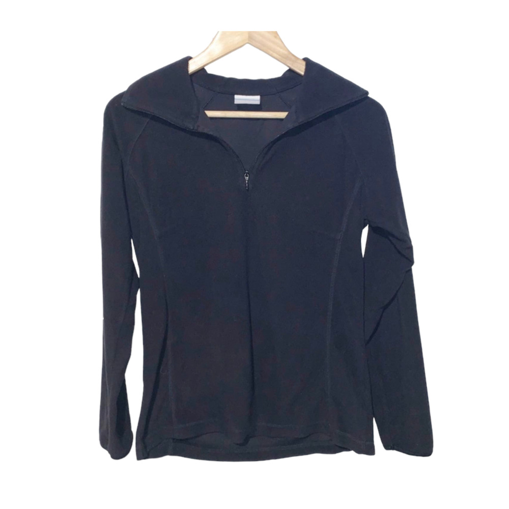 Columbia 1/4 Zip Black Lightweight Fleece Layer Jacket Women’s Size Small